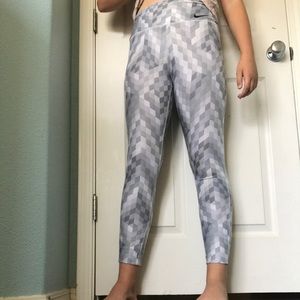 Grey and white color Bloch Dry Fit Nike leggings